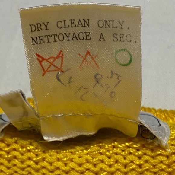 Vintage Nannell Knit Pullover Sweater M Yellow White Gold Buttons‎ Nautical - Picture 9 of 12